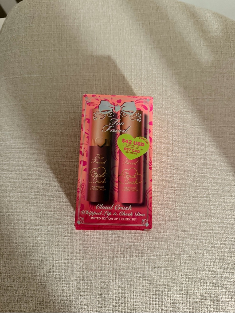 Too Faced Cloud Crush Whipped Lip & Cheek Duo — Rose Pink & Berry Pink